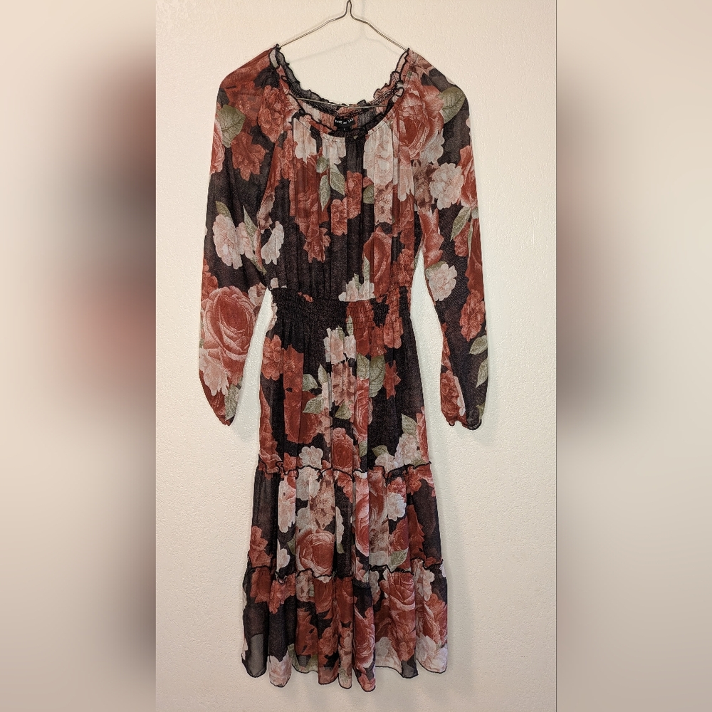 Kate & Lily Floral Long Sleeve Dress
